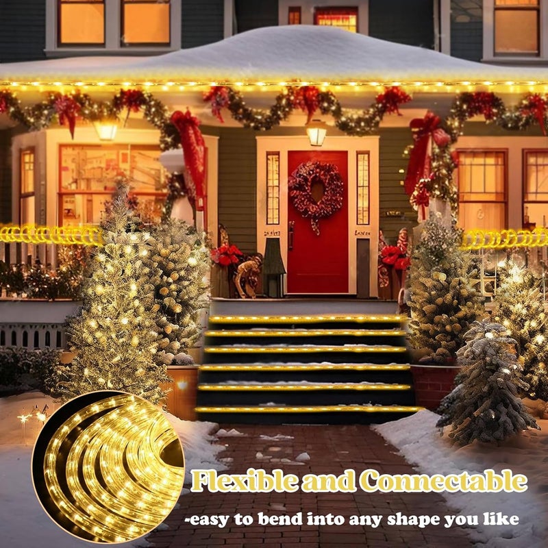 Vigdur LED Rope Lights Outdoor - 30ft Warm White Rope Lights Waterproof with Connectable Clear Plastic Tube, Flexible LED Tube Lights for Garden, Patio, Pool, Bedroom, Party (360 LEDs) - Image 2
